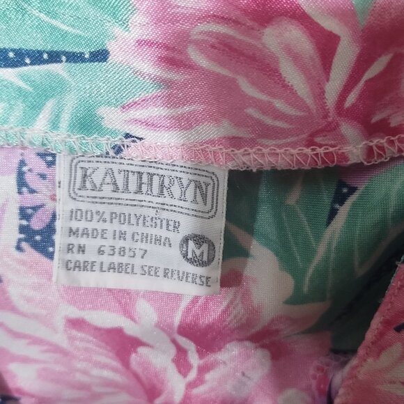 Vintage 90s Kathryn Silky Floral Cami Top M Boho Coquette Feminine - Picture 3 of 4